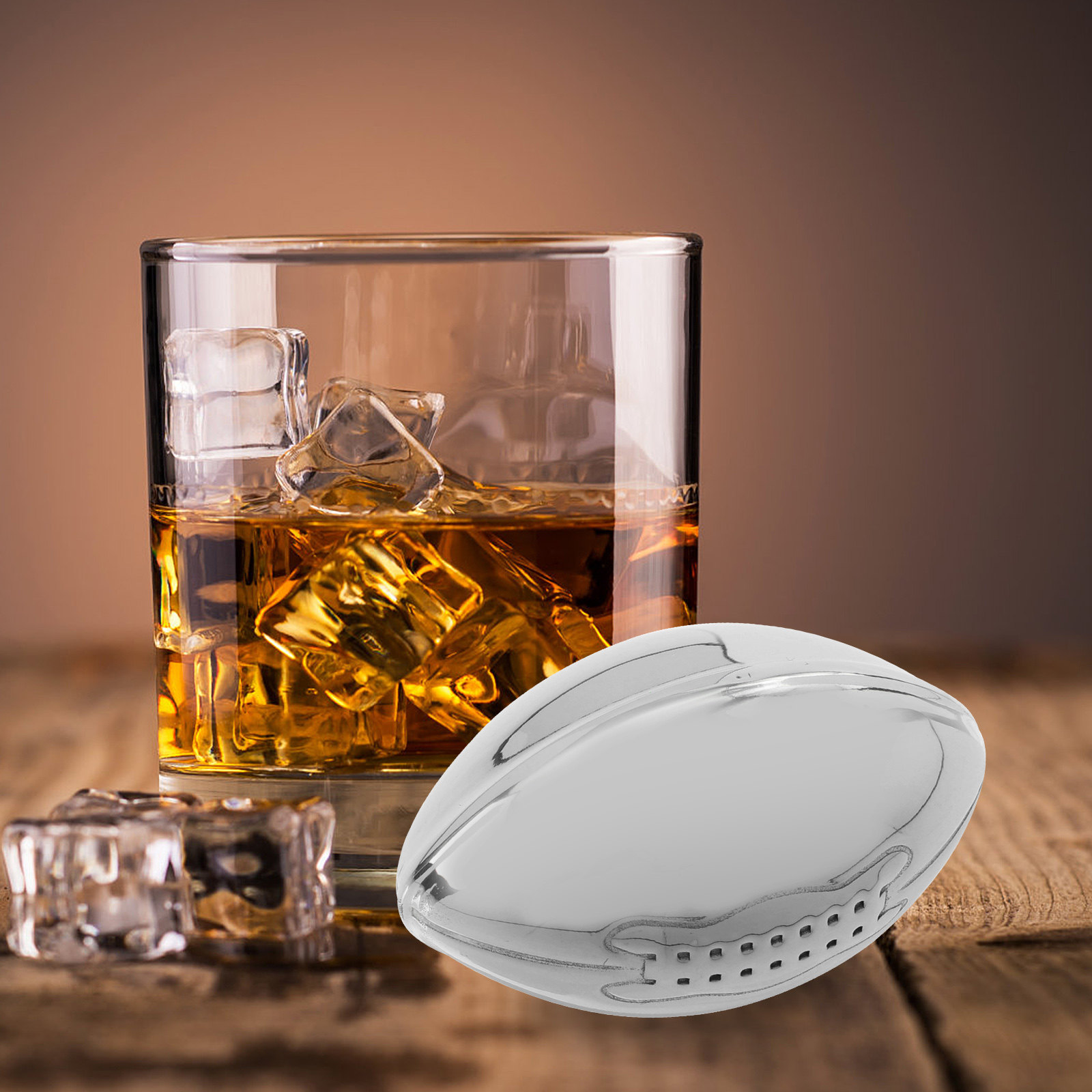 Whiskey Stone Set - Stainless Steel Ice Cube Set Rugby