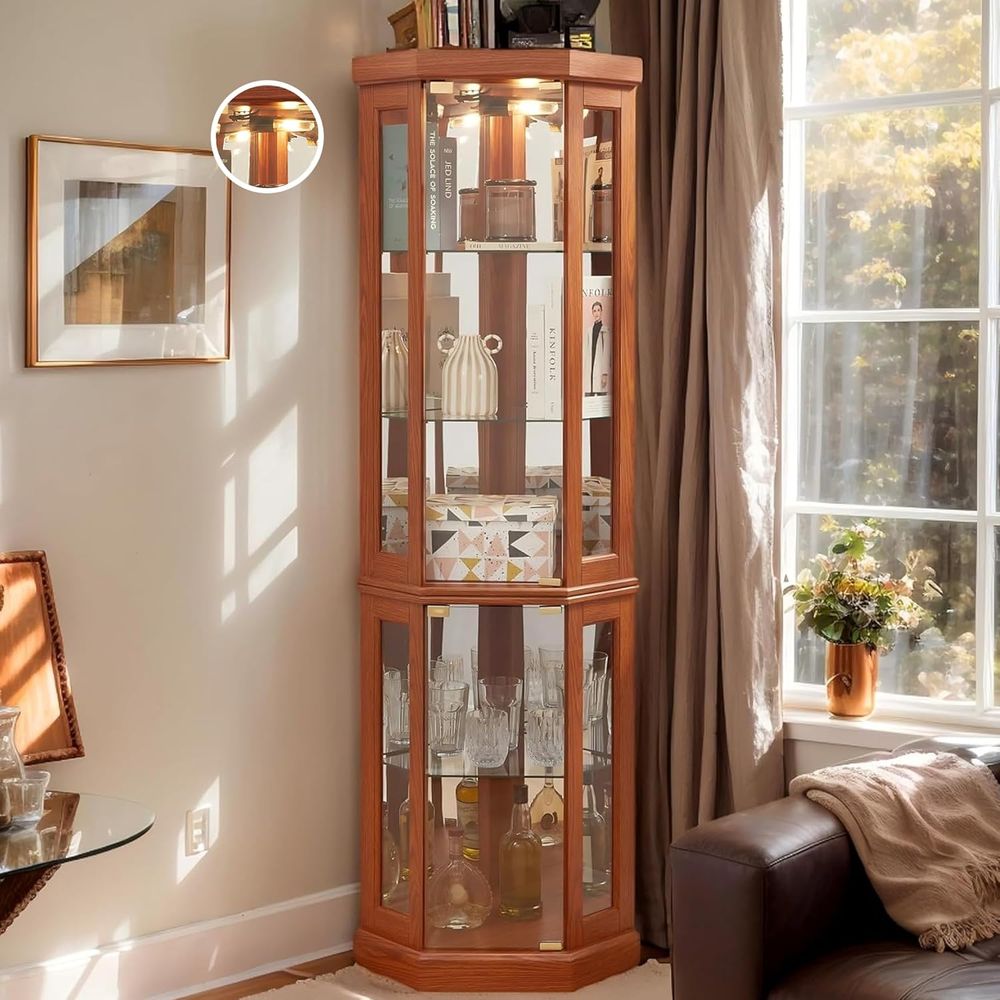 Wine & Beer Emporium - 70 Tall Illuminated Glass Display Case
