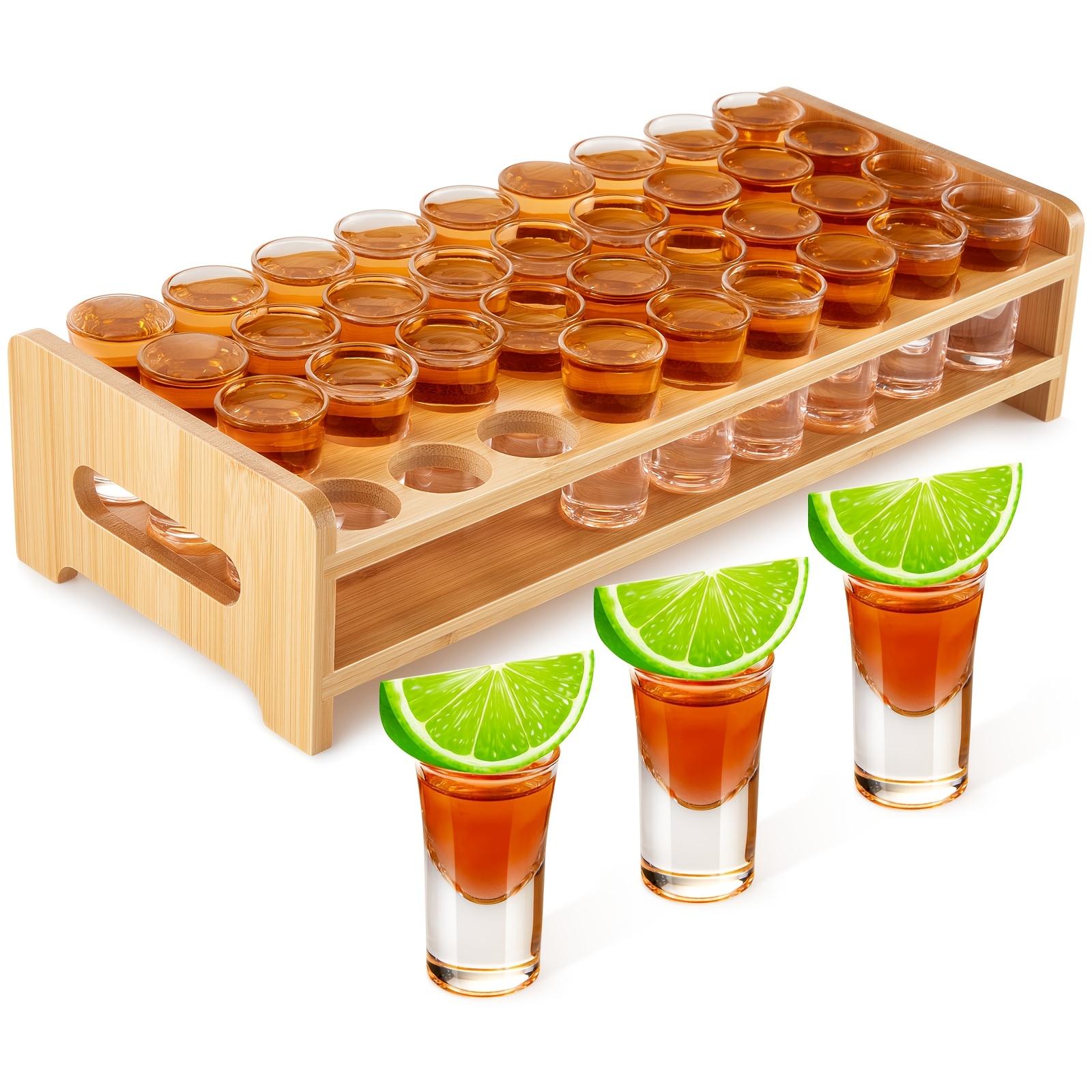 Wine Beer The Whiskey - Set Of 36 Shot Glasses Holder
