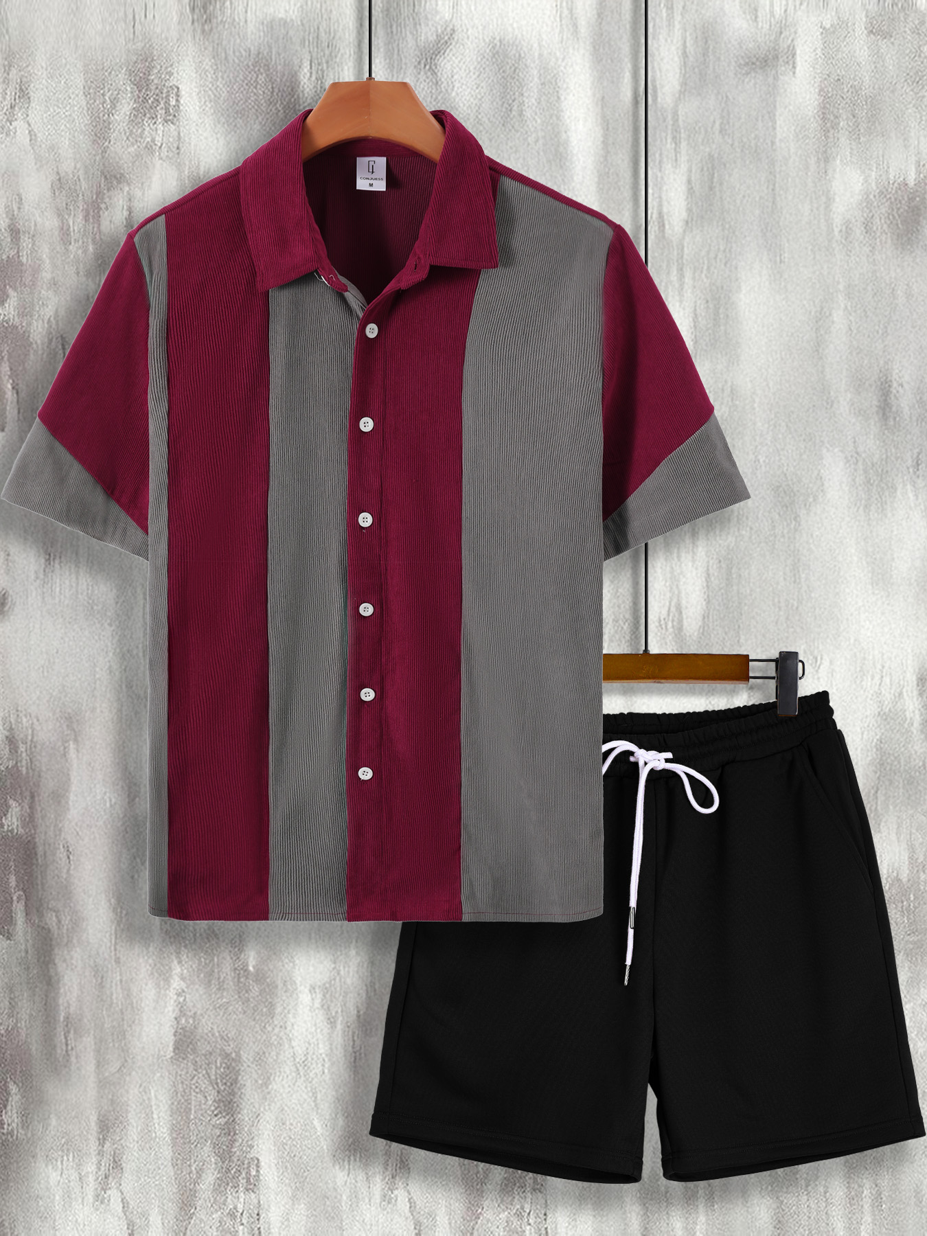 Wine & Beer Emporium - Men's Wine Red & Gray Color