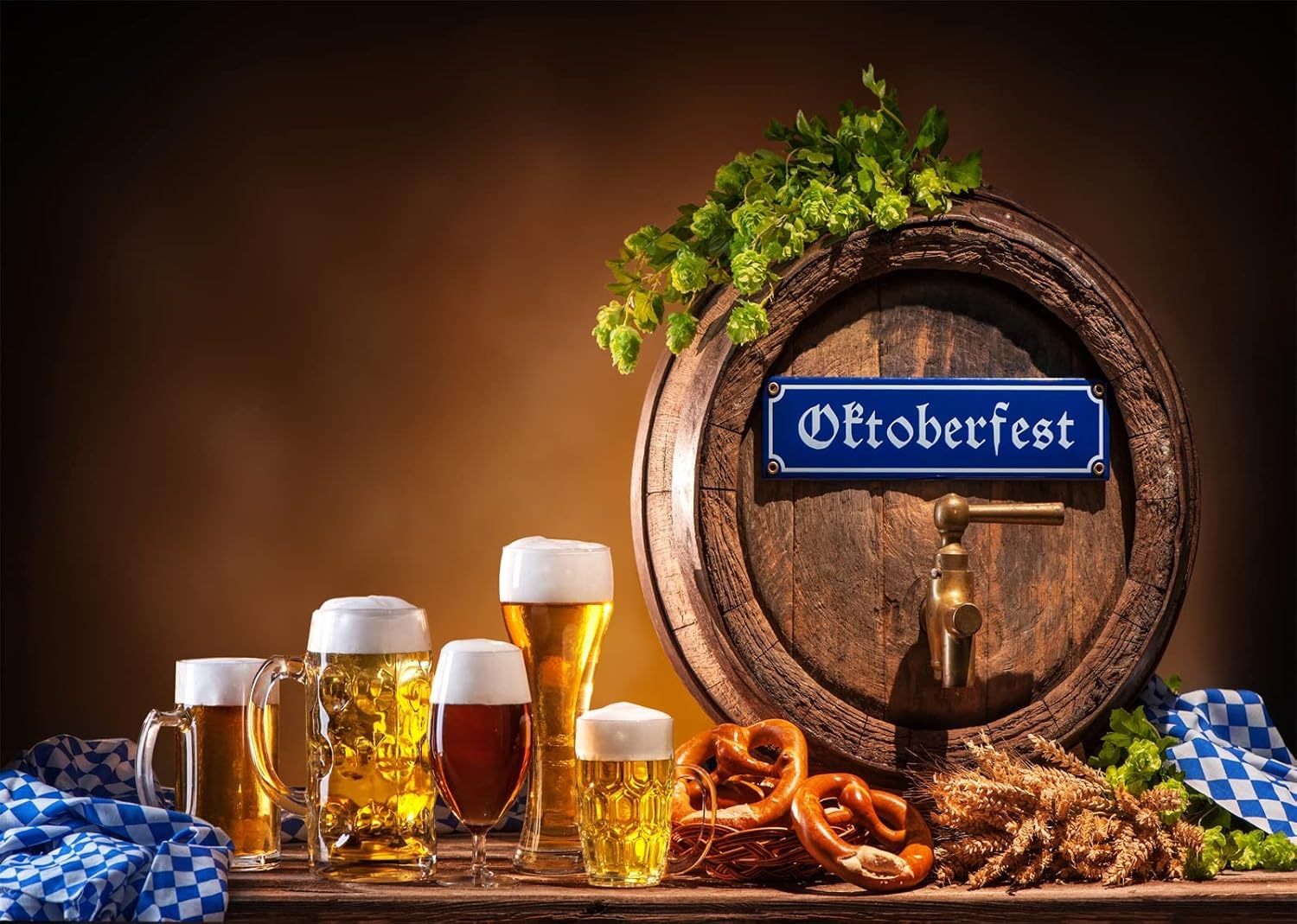 Wine Beer Photo - Oktoberfest Party Backdrop German Bavarian Beer
