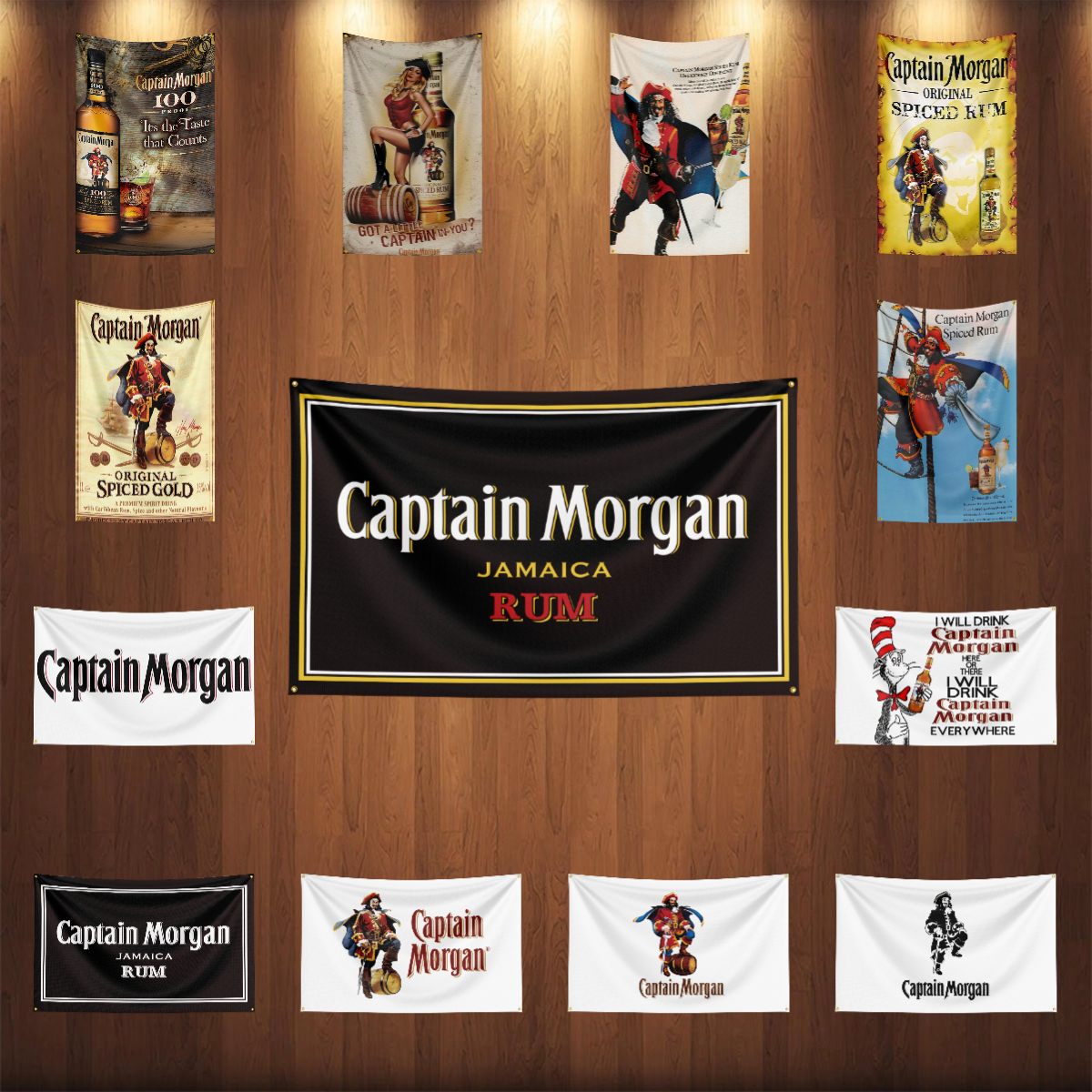 Wine Beer Rum - 3×5ft C-Captain Morgans rum Flag Polyester