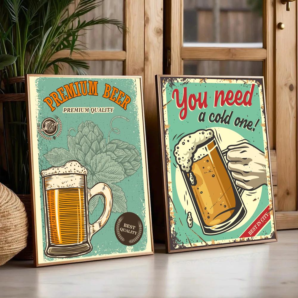 Beer Wine Retro Style Painting – Wine Beer Photo Bewertung und Preis