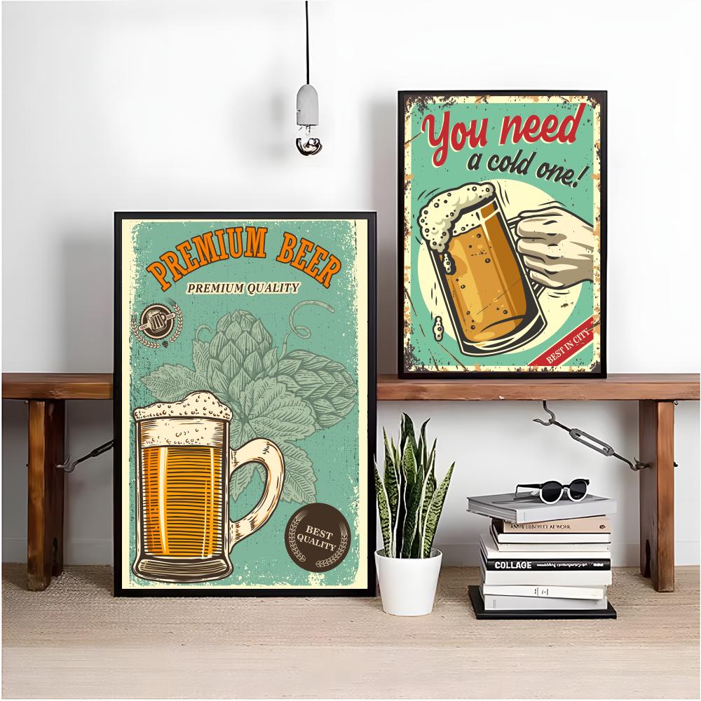 Beer Wine Retro Style Painting – Wine Beer Photo Bewertung und Preis