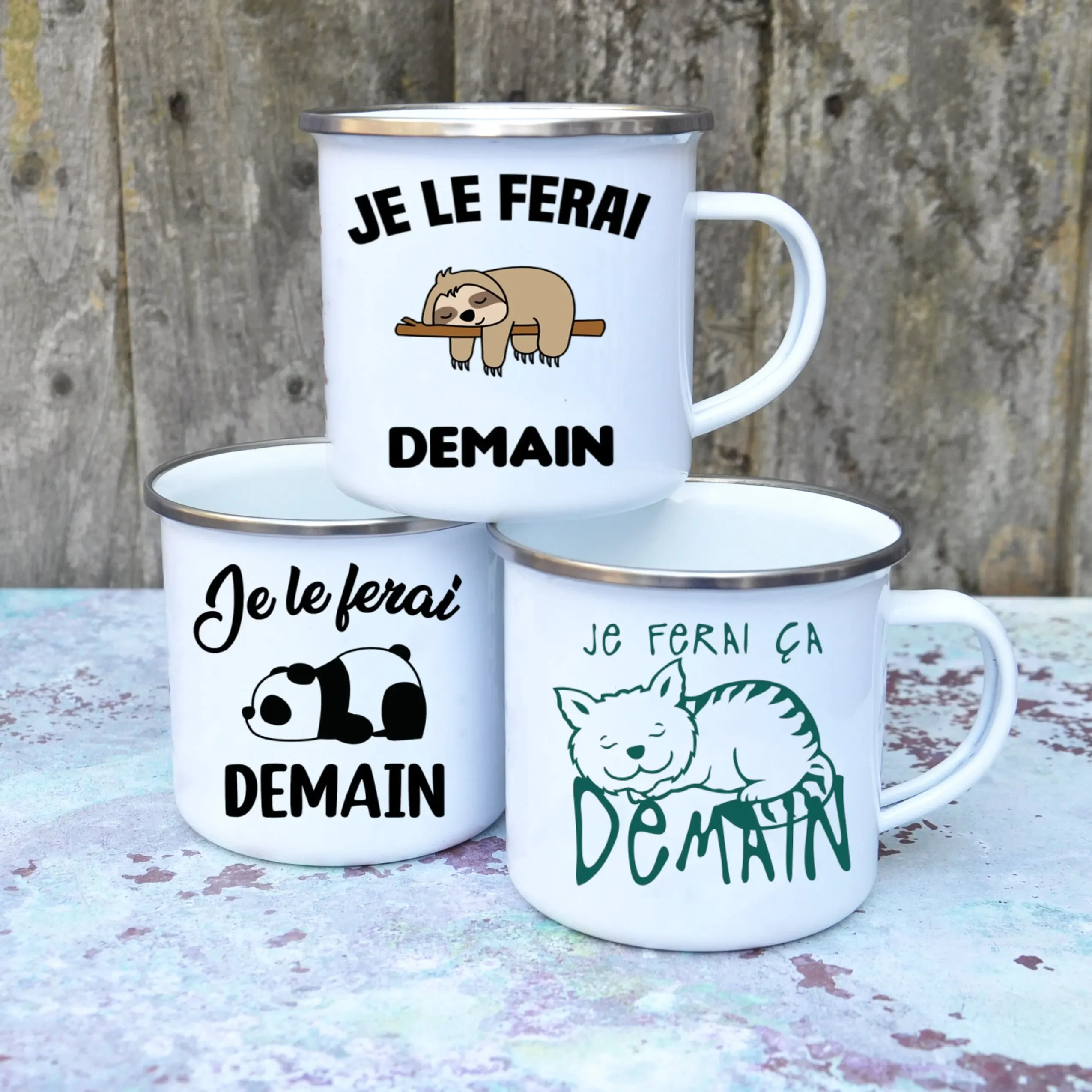 Cute Enamel Coffee Mug French  – Wine Beer Festival Bewertung und Preis