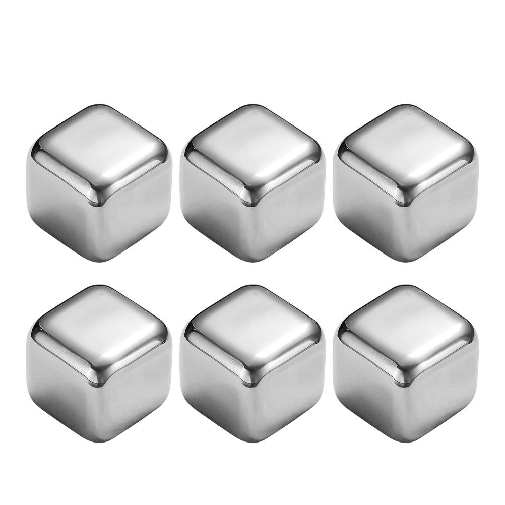 6Pcs Stainless Steel Wine Ice  – Whiskey Stone Set Bewertung und Preis
