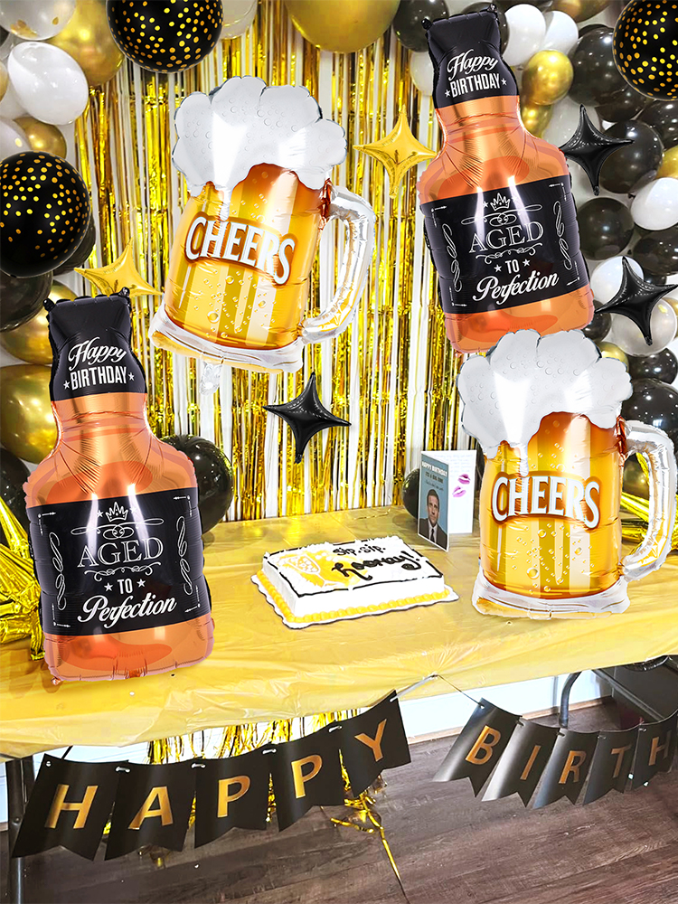 23pcs/set Happy Birthday Black – Wine Beer Whiskey Year Bewertung und Preis