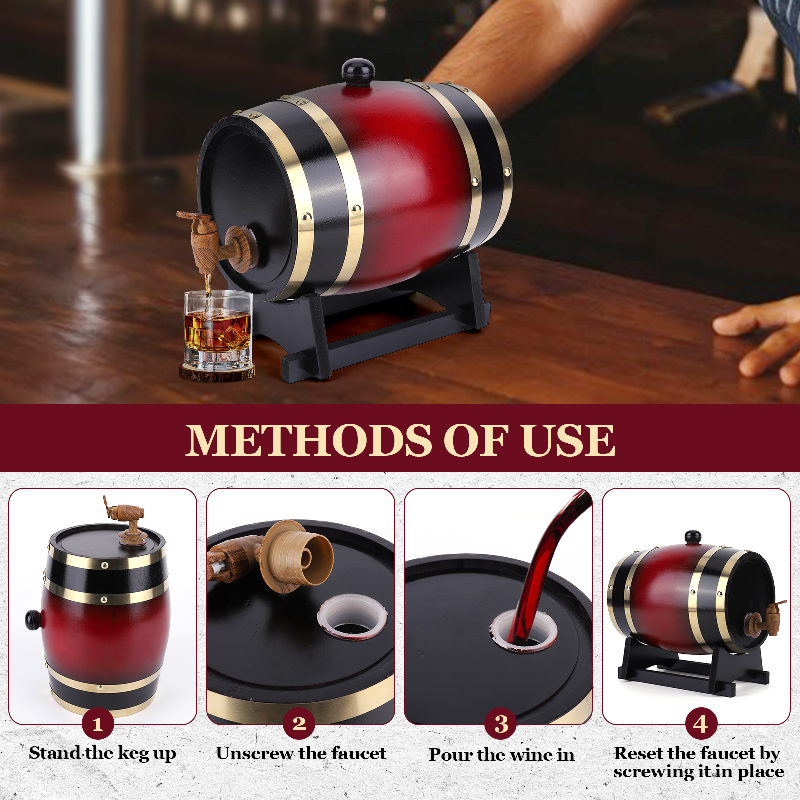 3L Wine Barrel With Faucet For – Wine Beer Rum Bewertung und Preis