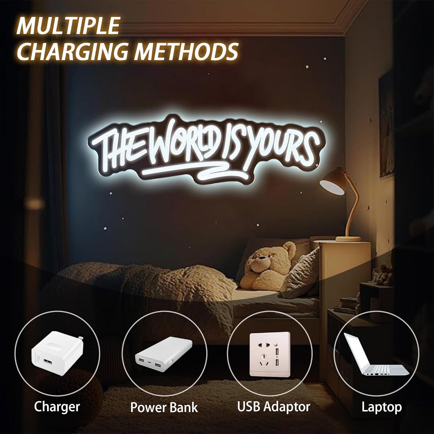 The World is Yours Neon Sign U – Beer & Wine Grab Bewertung und Preis