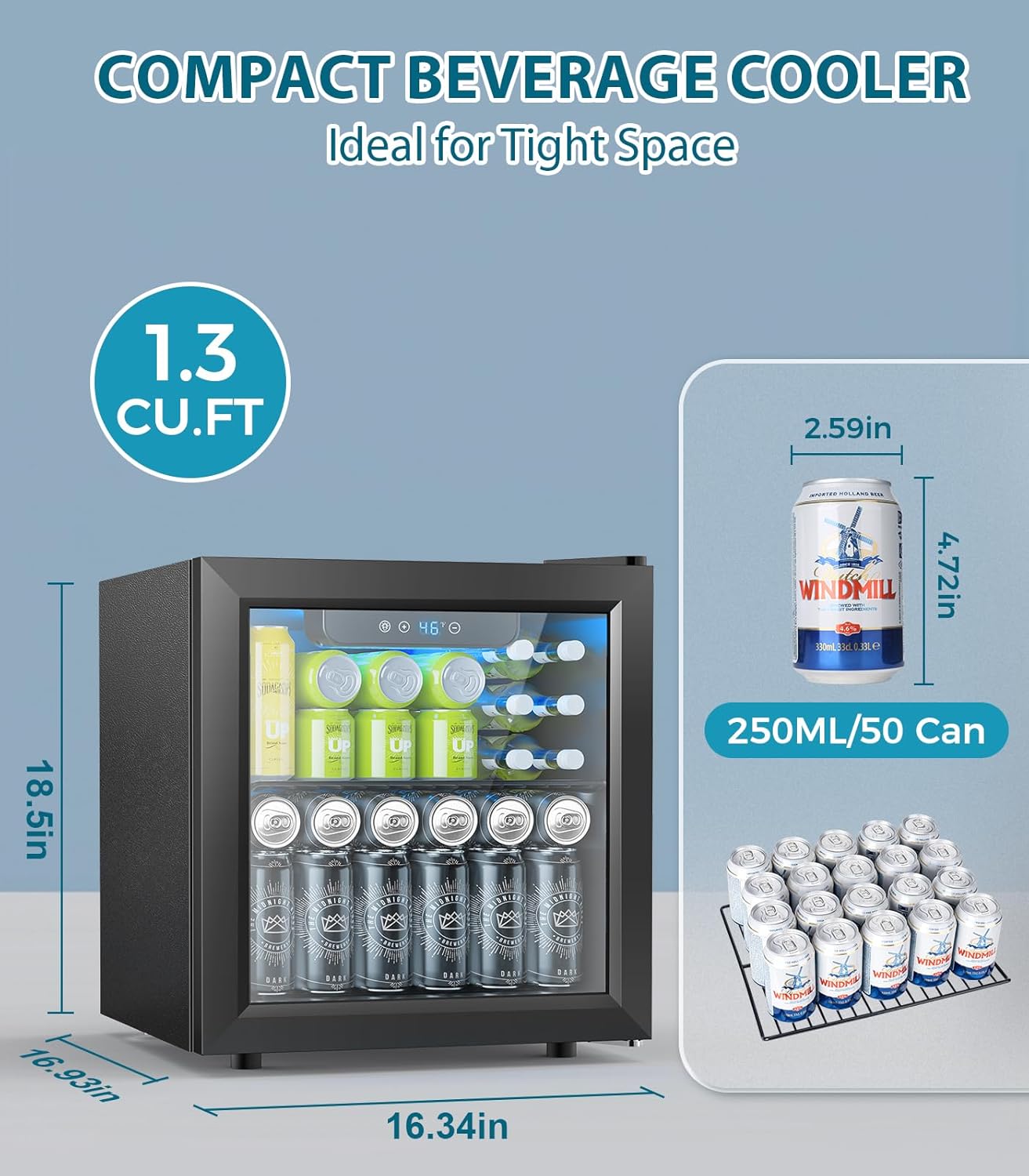 50 Cans Beverage Refrigerator  – Wine Beer Mini Fridge Bewertung und Preis