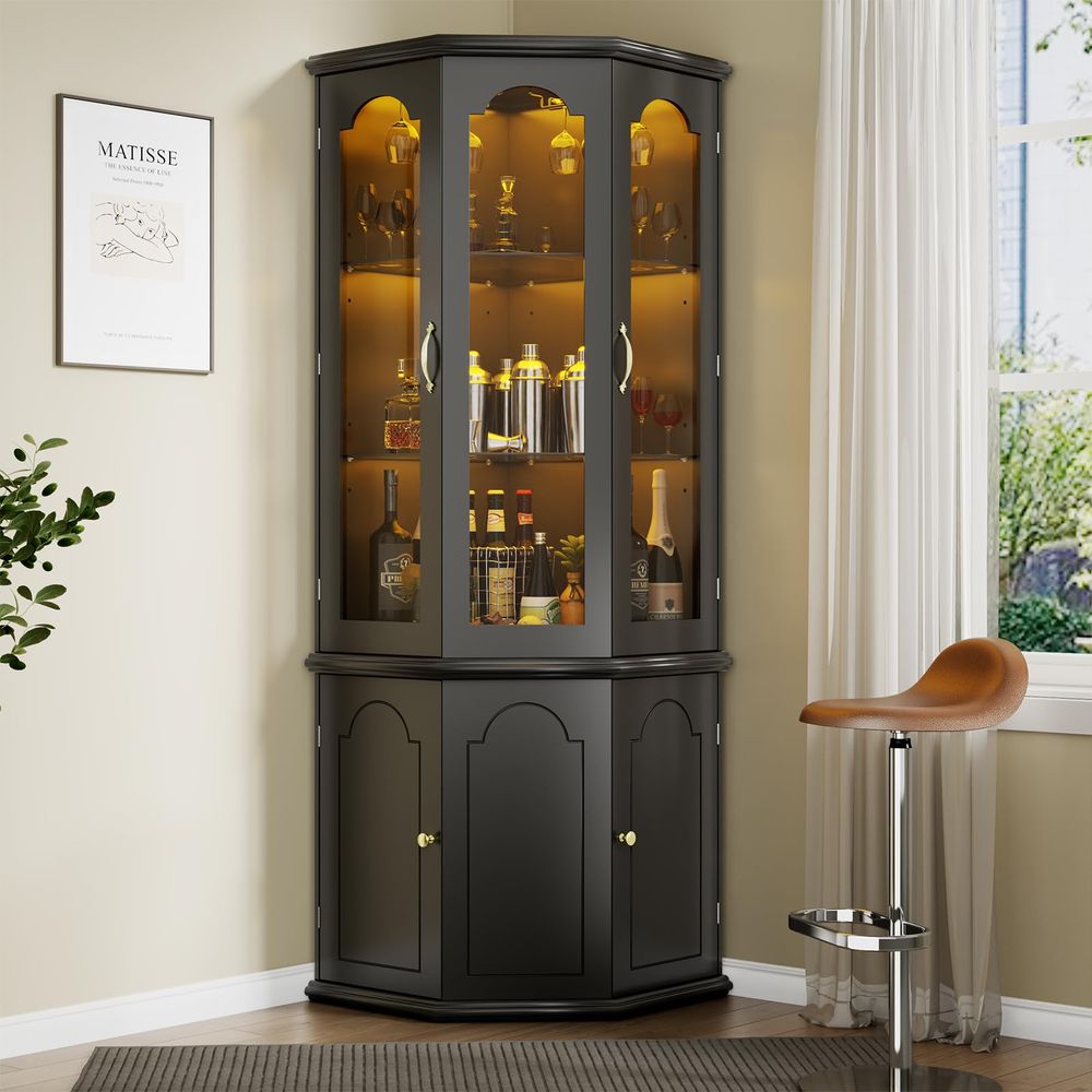 Corner Bar Cabinet w LED Light – Wine & Beer Emporium Bewertung und Preis