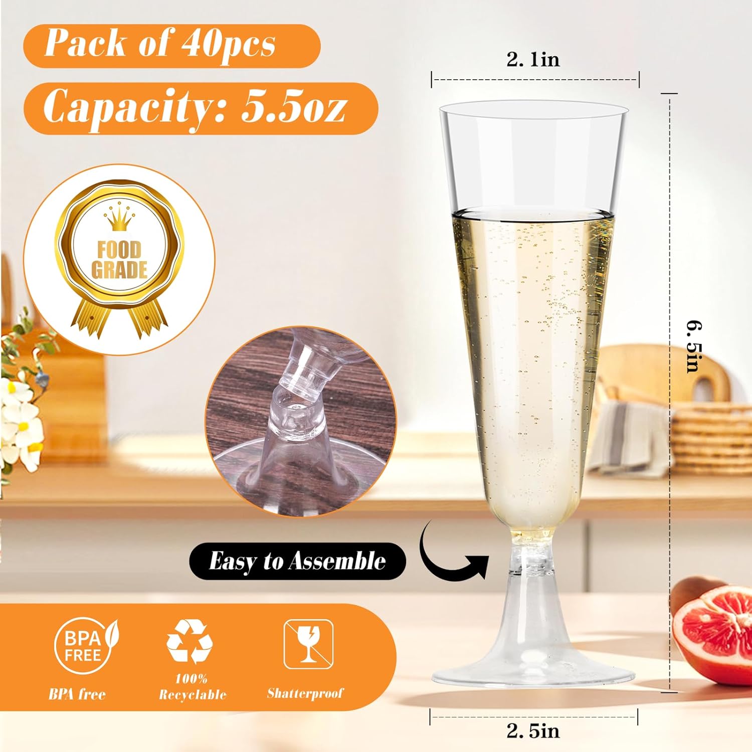 Plastic Champagne Flutes 40 Pa – Wine & Beer Emporium Bewertung und Preis